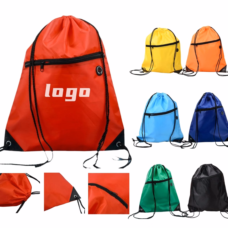 Polyester Drawstring Bags Logo Print Fitness Events