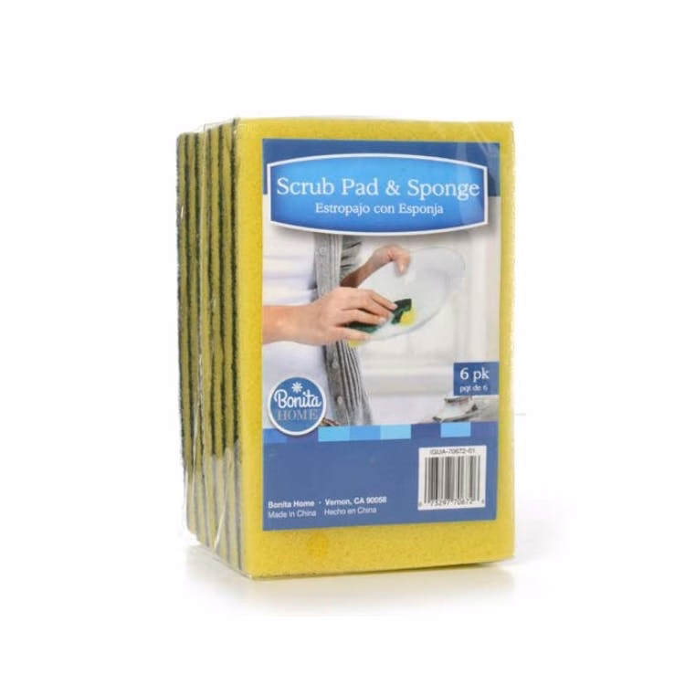 Scrub Pad & Sponge - 6 Count