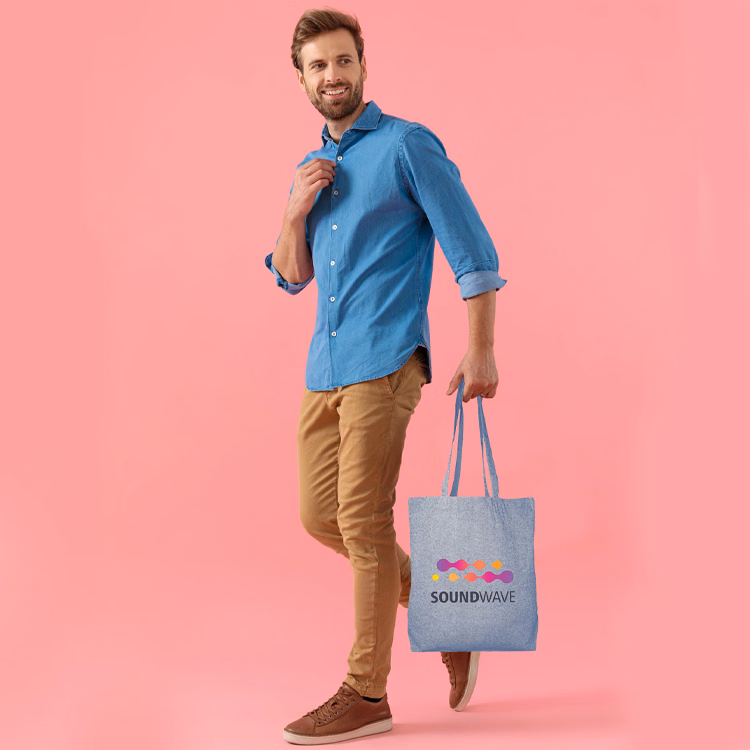 Super Sale- Best Selling Blue Color Tweed Cotton Tote