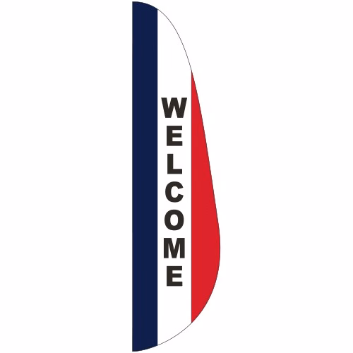 "WELCOME" 3' x 12' Message Feather Flag