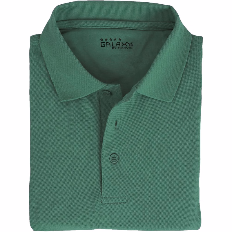 Adult Uniform Polo Shirts - Hunter Green Short Sleeve Large
