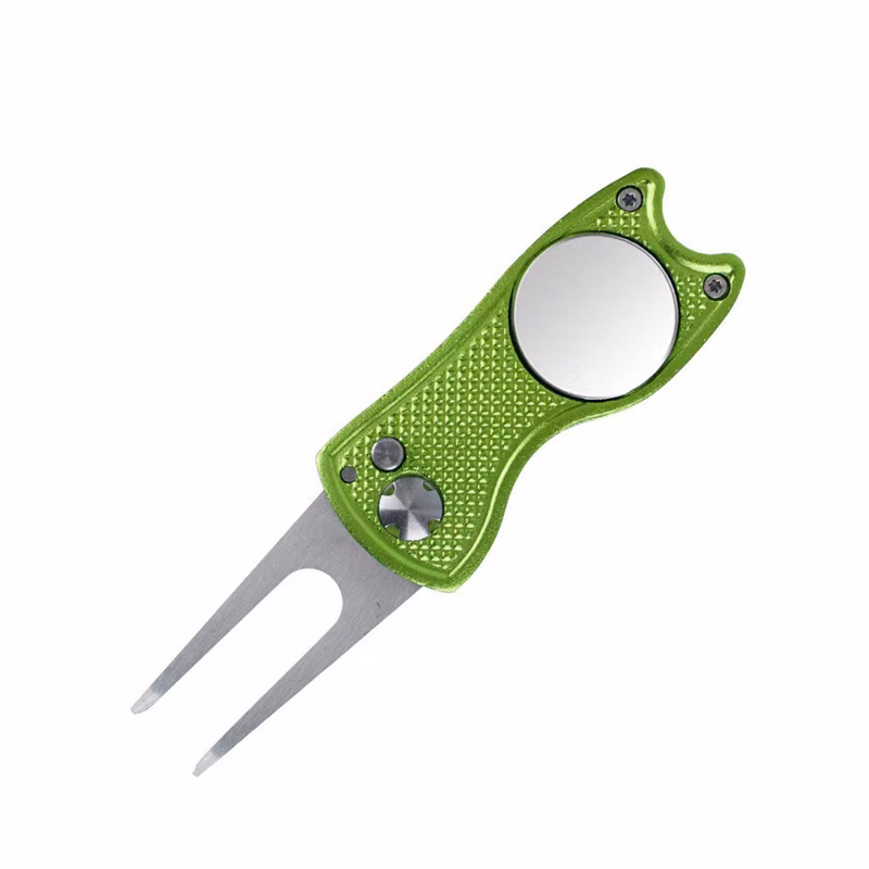 Metal Foldable Golf Divot Tool Magnetic Marker