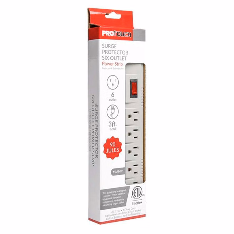 Six Outlet Surge Protector - 3'