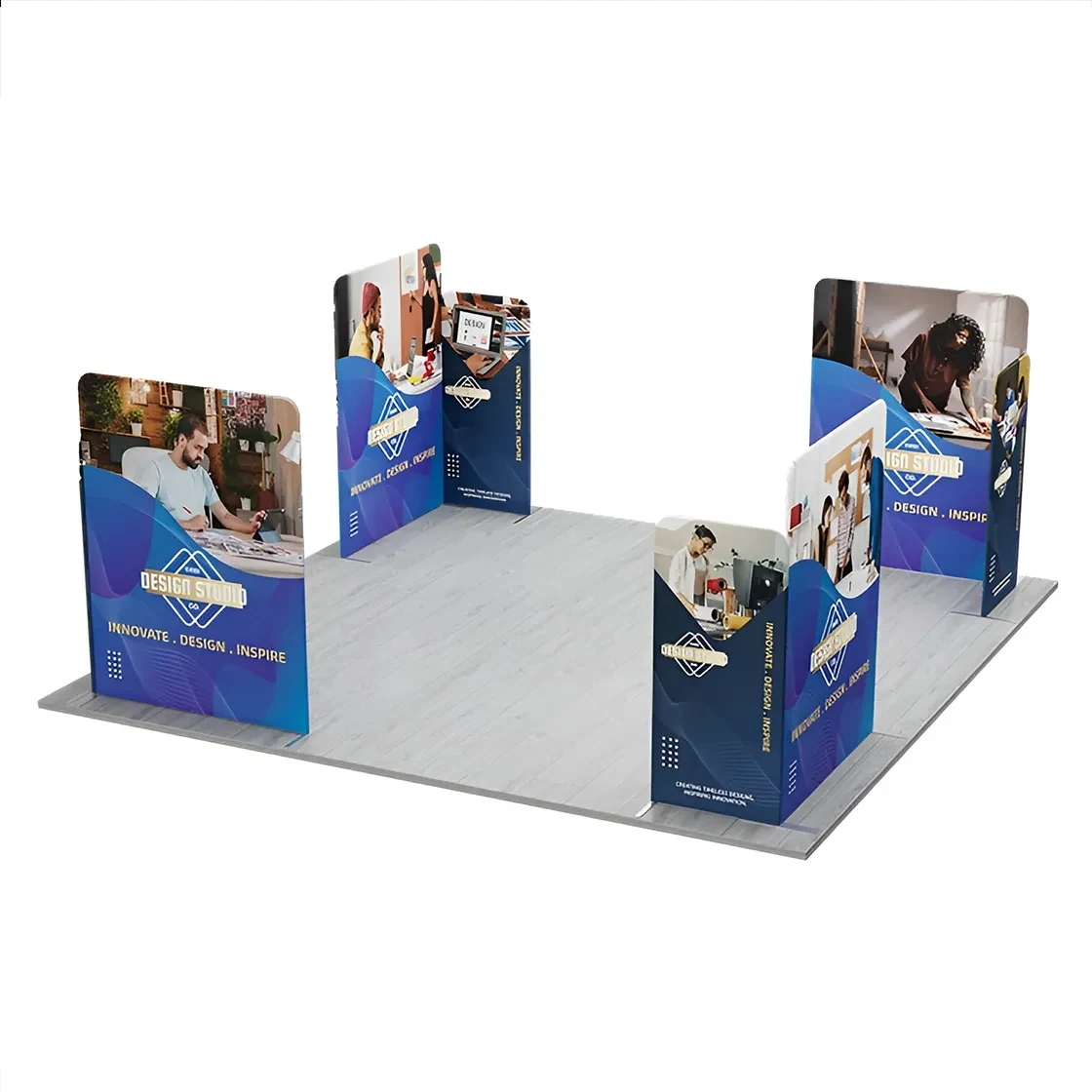 20ft Magnetic Modular Fabric Displays - 4 L-Shape Sections 1