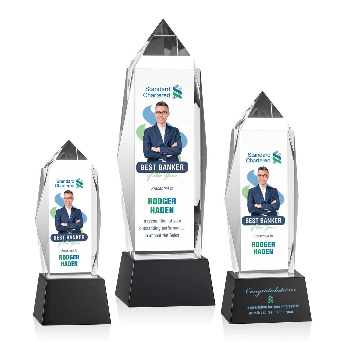 Bloomington VividPrint™ Award on Base - Black 1