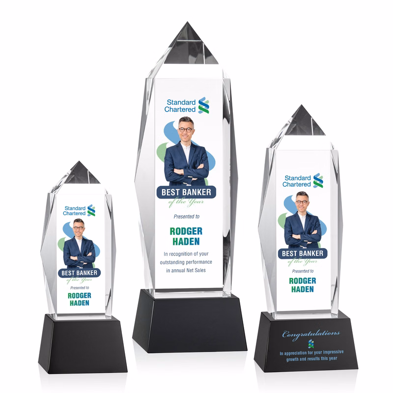 Bloomington VividPrint™ Award on Base - Black