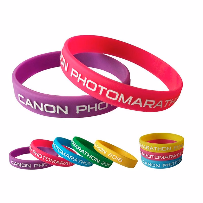 1/2" Embossed & Ink Filled Silicone Bracelets