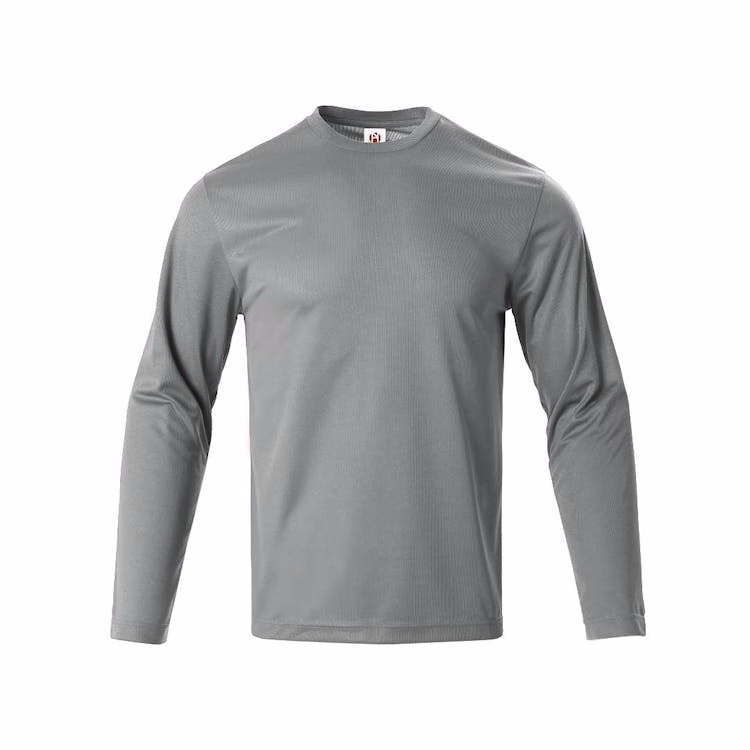 Micro Mesh Active Long Sleeve T-Shirts - Light Gray XL