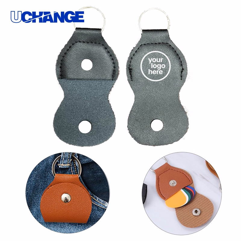 Handmade Leather Pick Fob Keychain
