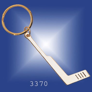 GOLD PLATED HOCKEY STICK KEYRING