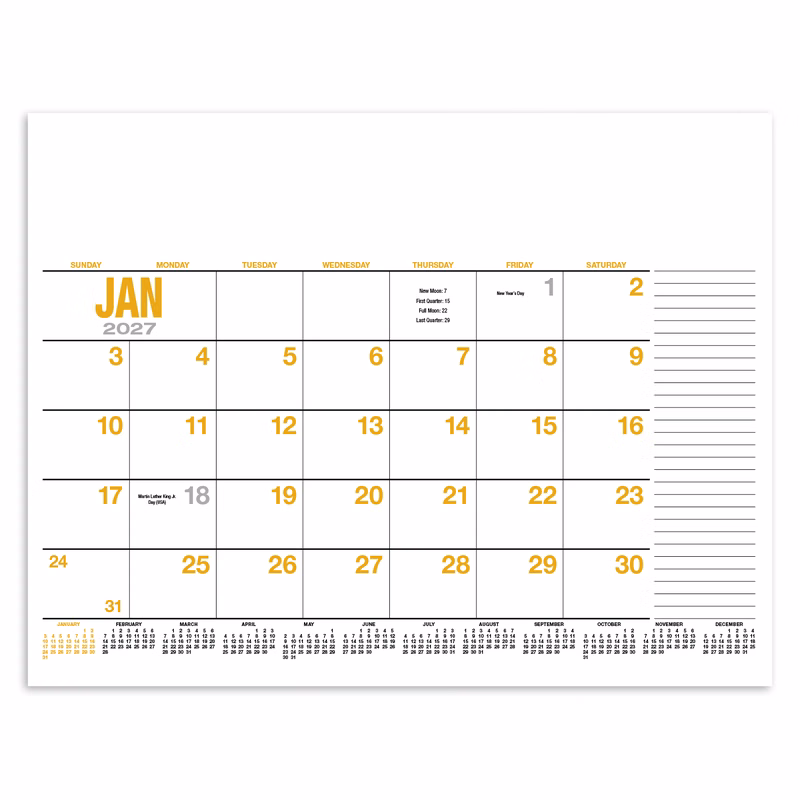 HotLine® Products 13-Month Desk Pad Calendar
