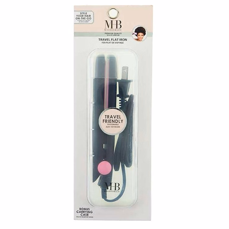 Travel Flat Iron with Carrying Case - Black