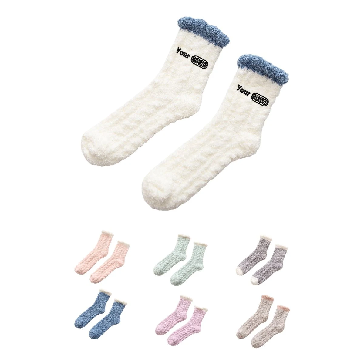 Custom Logo Fuzzy Winter Socks 1
