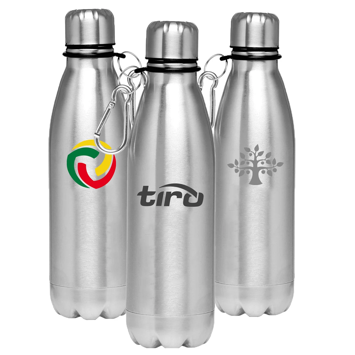 26 Oz Stainless Steel Sports Water Bottle w/ Carabiner Hook, custom water bottle with logo imprint 1