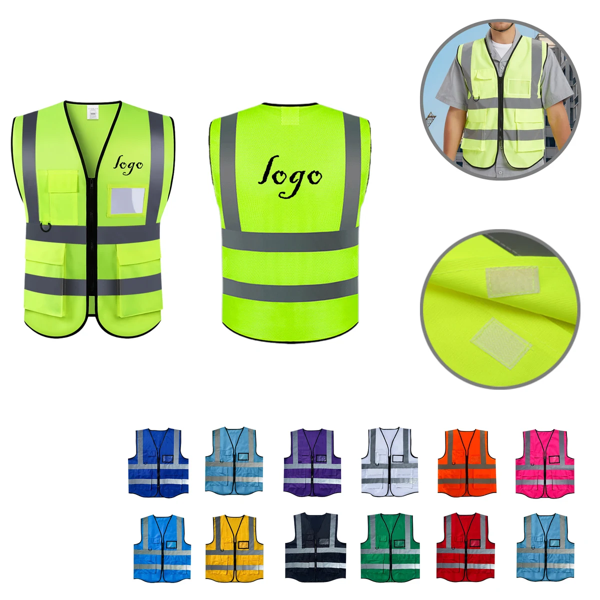 MOQ50 Reflective Multi-Pocket Safety Vest 1