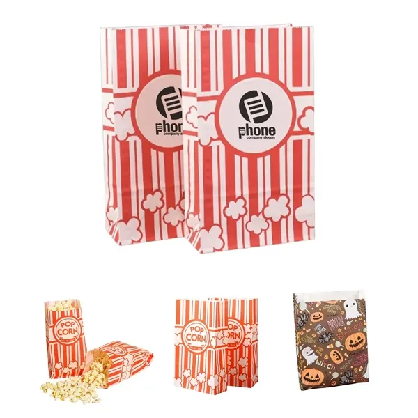 Flat Paper Bottom Popcorn Bags 1