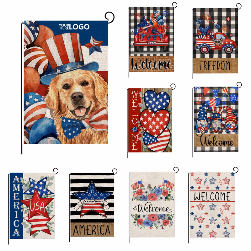 Printed Linen Polyester Decorative Flag