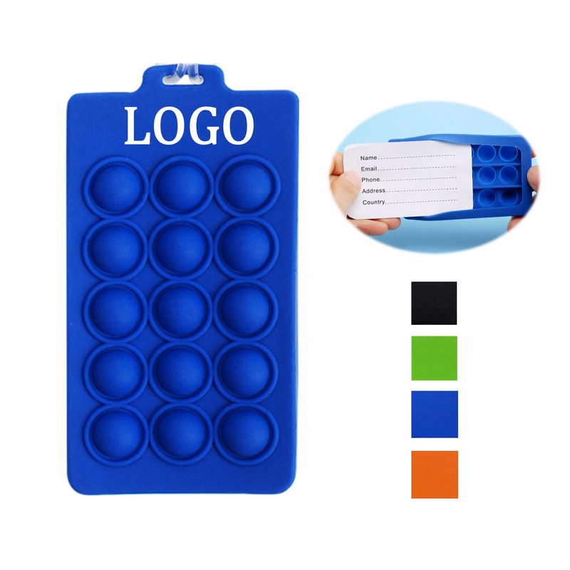 Silicone Push Bubbles Fidget Luggage Tag