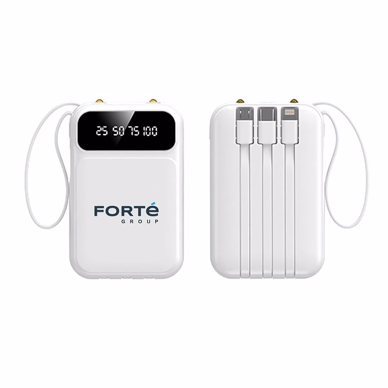 10,000 mAh Multi-Cable Flashlight Power Bank