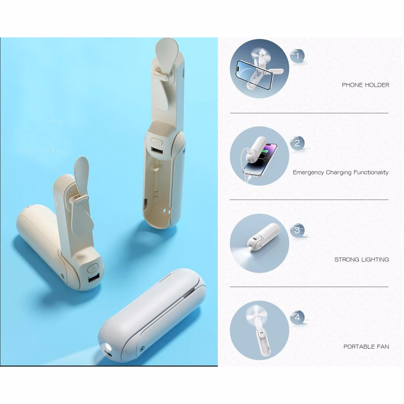 Multifunctional USB Mini Handheld Folding Fan