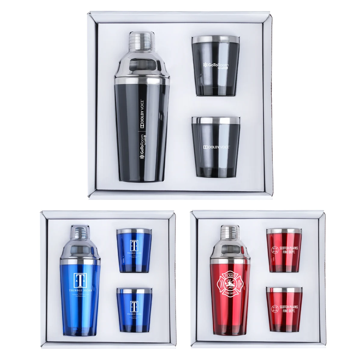 Cocktail Shaker & Tumblers Cup Gift Set 1