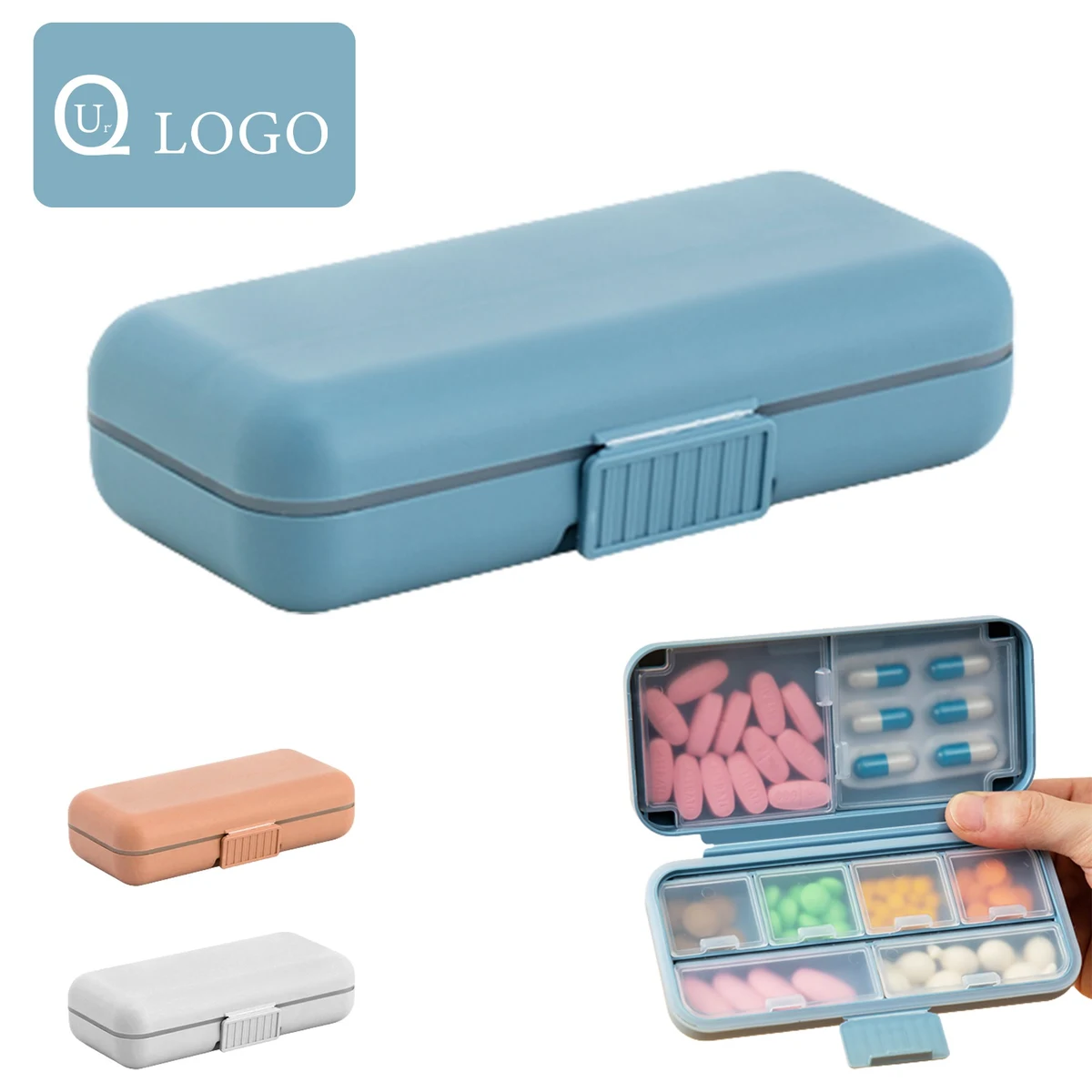 Flip-Top Medicine Box W/8 Compartments 1