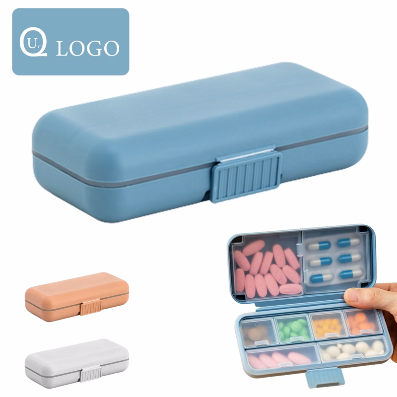 Flip-Top Medicine Box W/8 Compartments