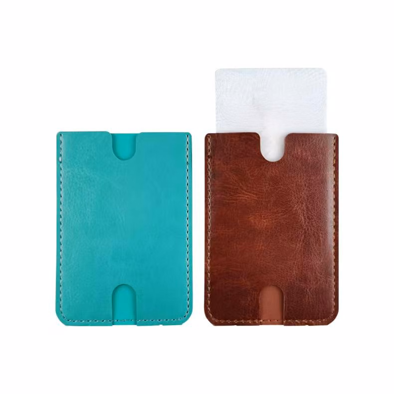 PU Leather Stick On Card Holder for Phone