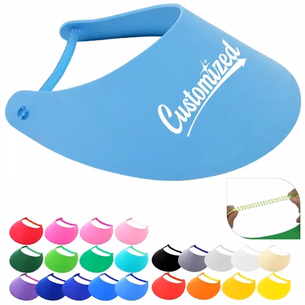 Custom Lightweight EVA Foam Sun Visor with Coiled Strap — Outdoor Party Giveaway