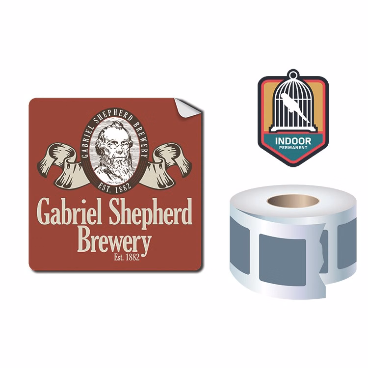 Roll Stickers / Decal - Indoor Permanent - 3x3 Square Shape