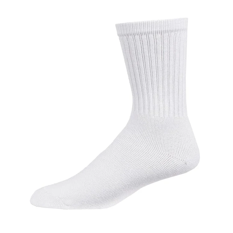 Adult Crew Sports Socks - White Size 10-13 1