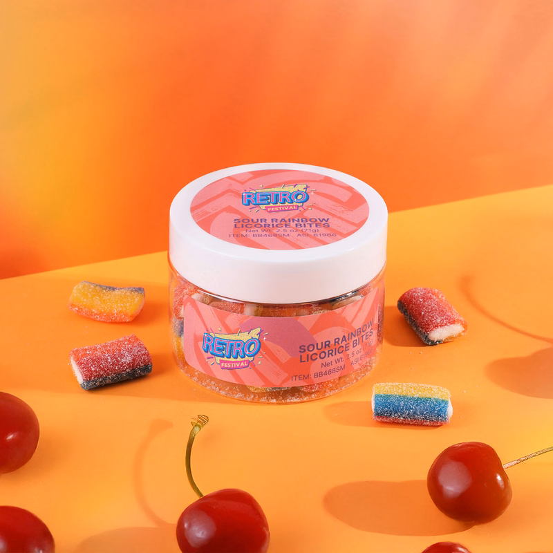 Sour Rainbow Licorice Bites Small Jar