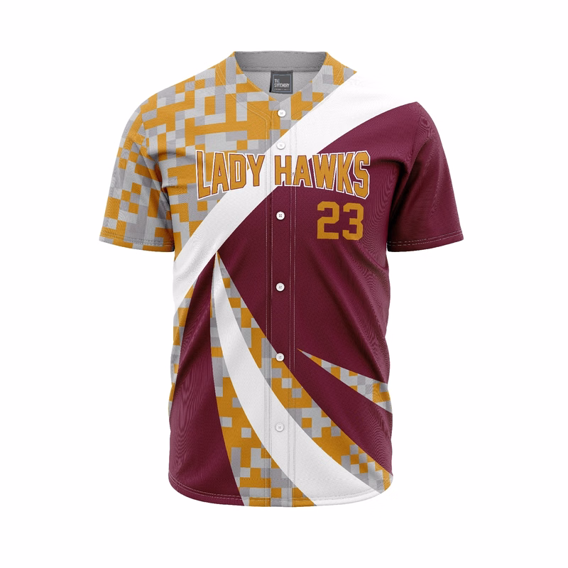 Youth Sublimated Baseball  Button Down Jersey