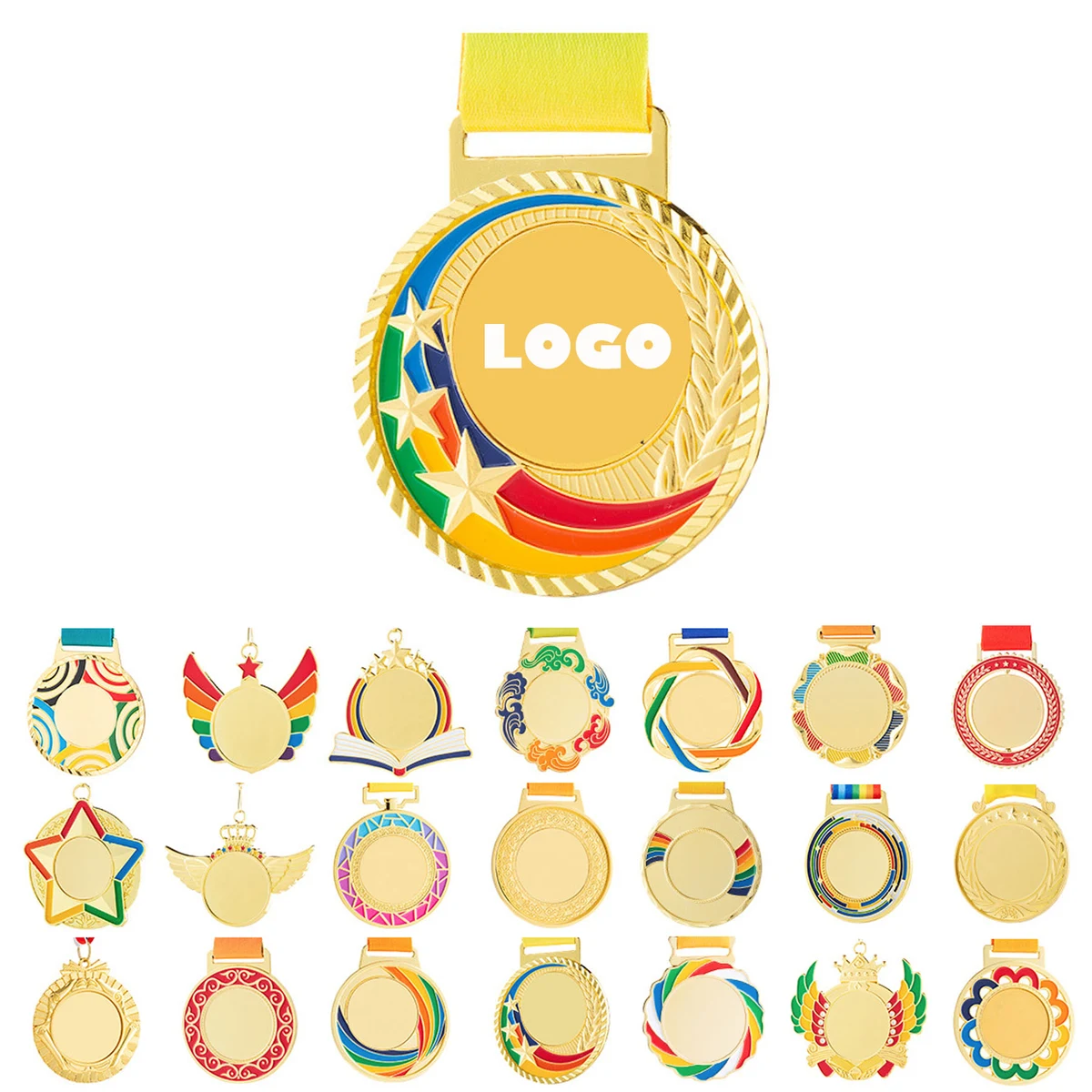 2.6" Diameter Award Metal Medal Medallion With Ribbon 1