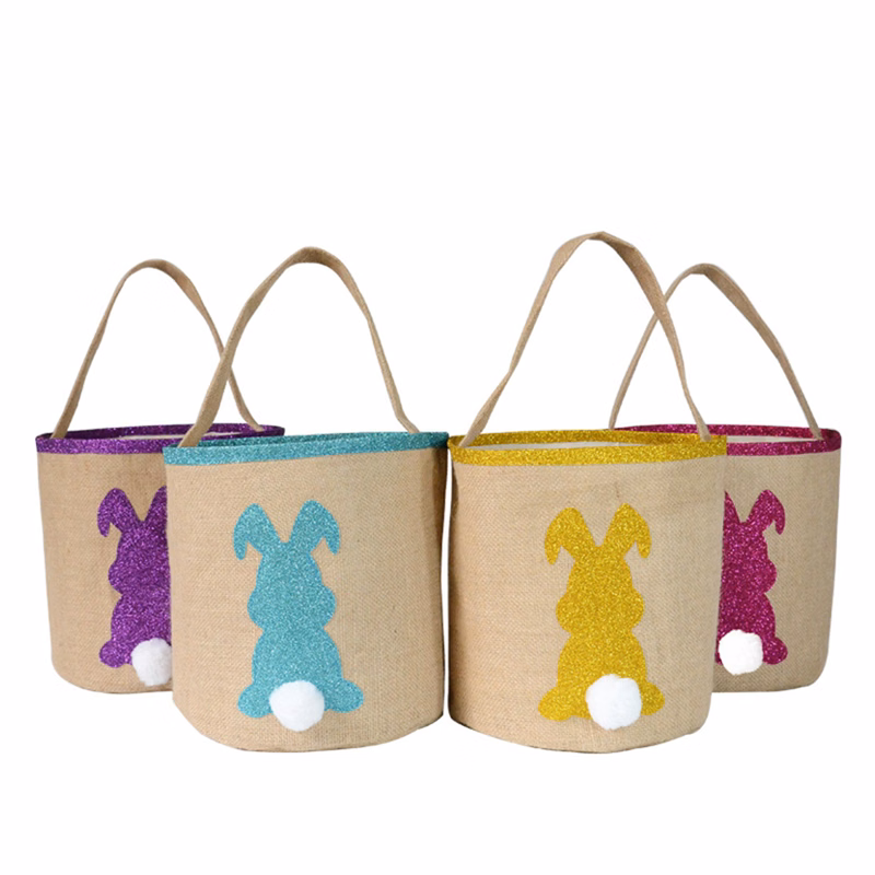 23x25CM Easter Rabbit Tote Bag Bucket Basket