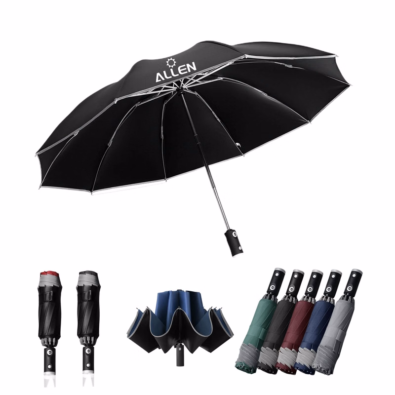 Auto-Open Reverse Folding Umbrella With Led