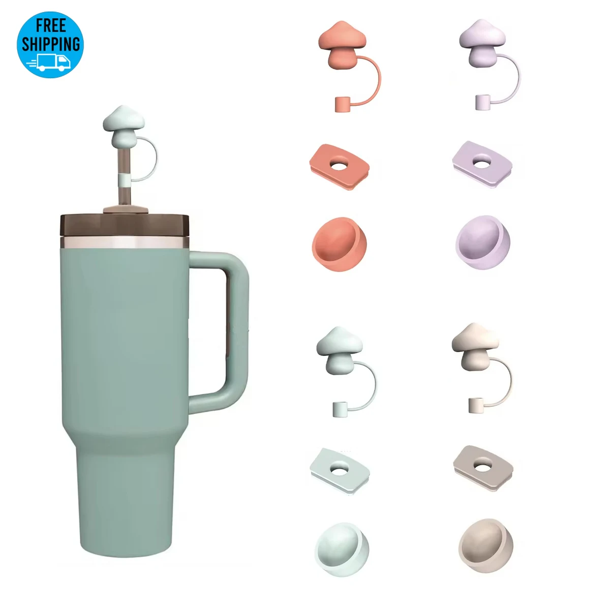 Silicone Reusable Dust-Proof Straw Topper Set 1