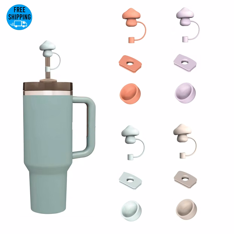 Silicone Reusable Dust-Proof Straw Topper Set