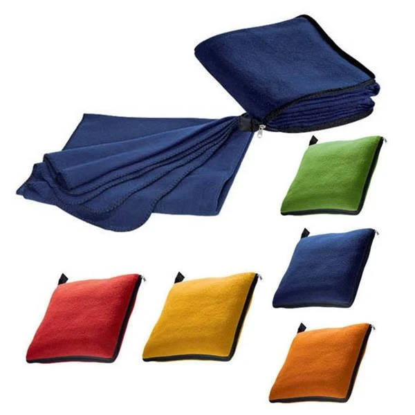 Ultra Soft Polar Fleece Travel Blanket w/ Zipper Bag 1