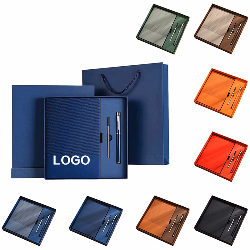 A5 Twill Notebook and Pen Gift Box Set