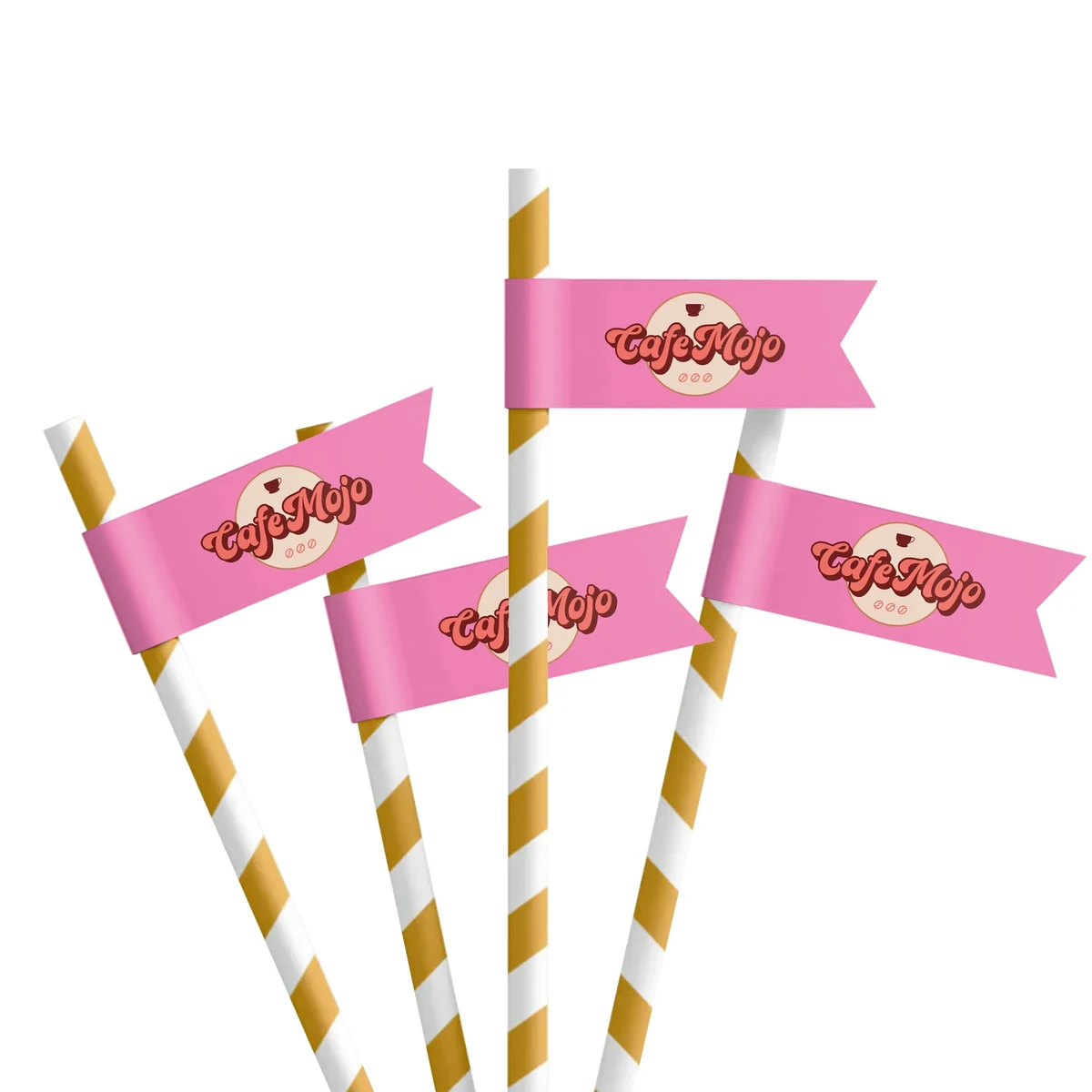 Straw Toothpick Flags Style C - 0.75" x 3" 1