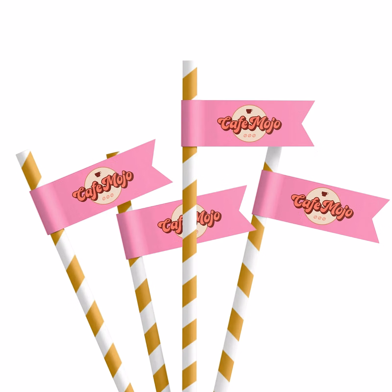 Straw Toothpick Flags Style C - 1.2" x 4.5"