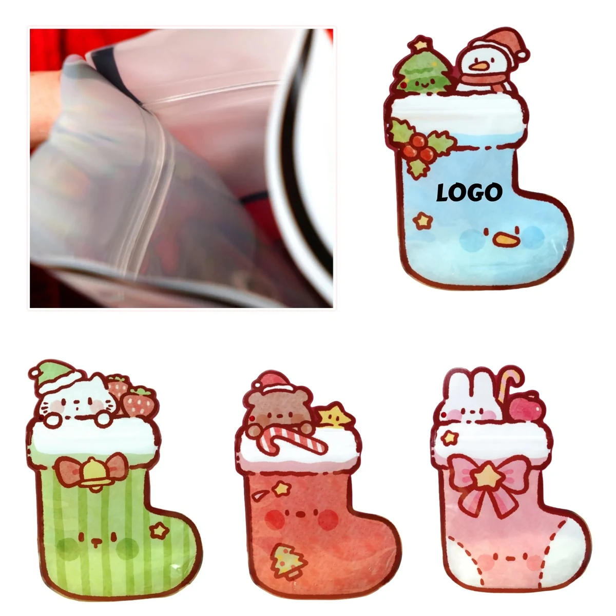 Christmas Stocking Gift Bag Candy Resealable Pouch 1