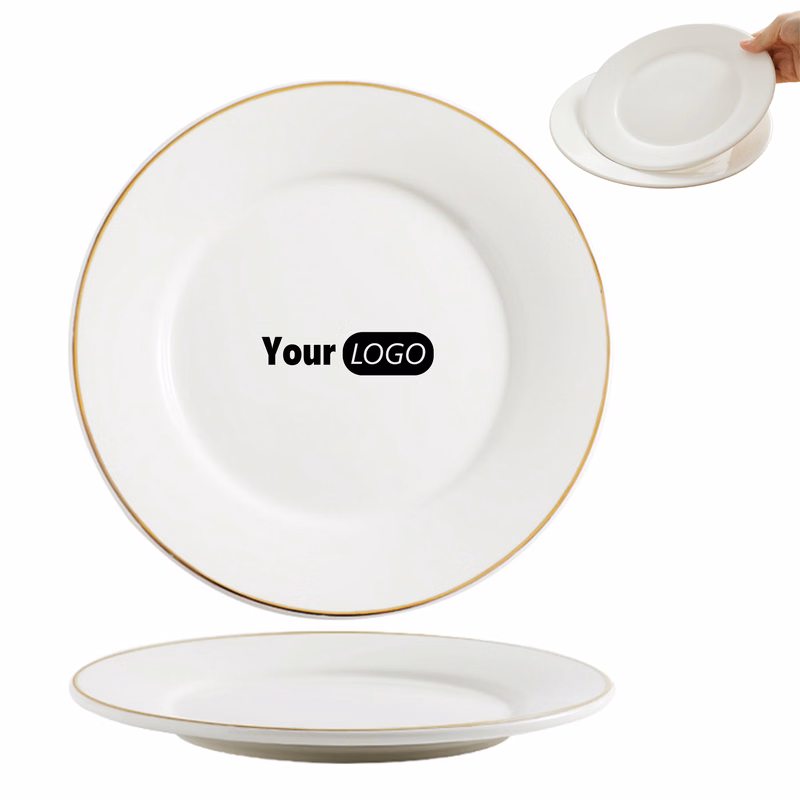 Ceramic Pure White Circular Western Dinner Plate