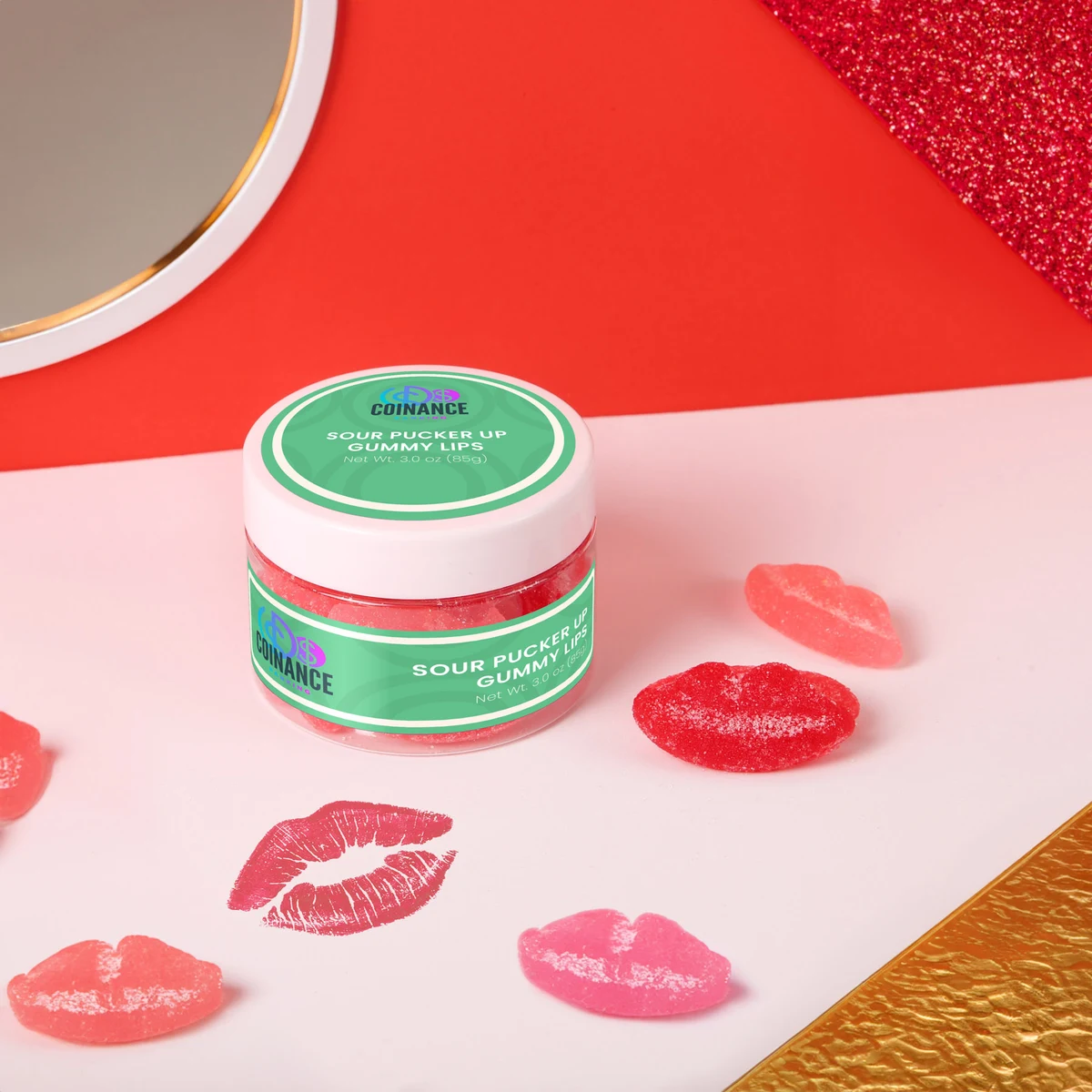 Jelly Belly® Sour Pucker Lips: Small Jar 1
