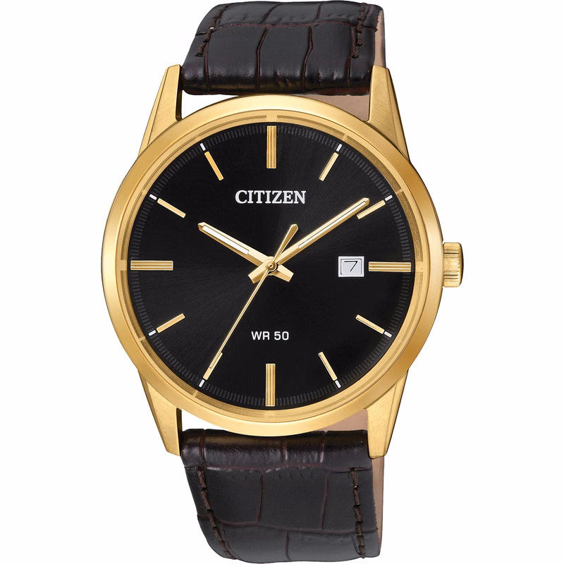 Men's Quartz Black Strap Watch