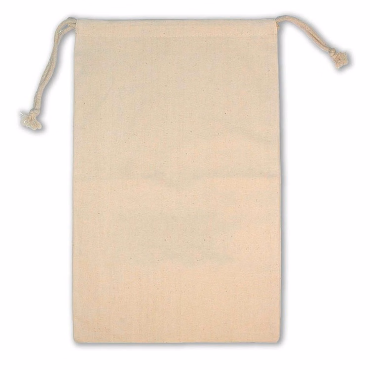 Weedy 100% Natural Cotton Drawstring Bag 9x15"