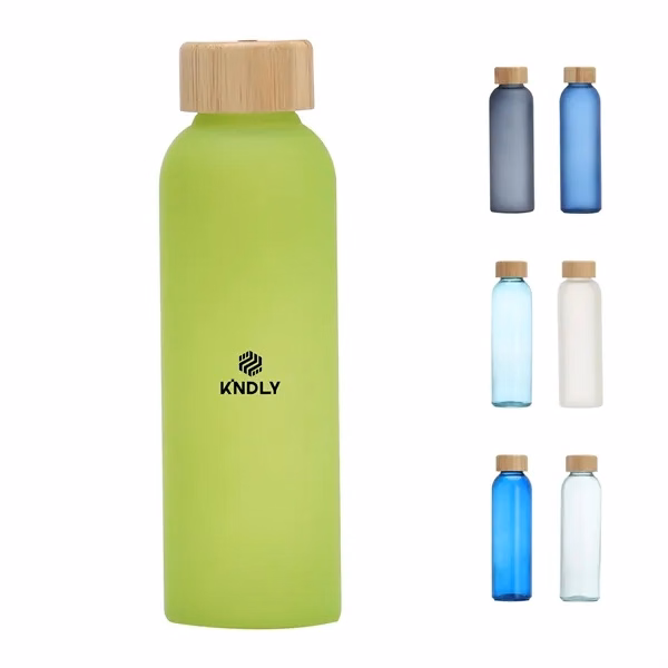 Custom 17 oz Glass Water Bottle with Bamboo Lid & Rope — Eco Conscious Hydration