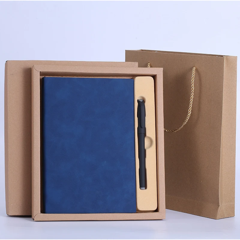 Soft Leather Notebook Set Gift Box with Pen 1