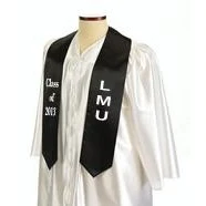 60" Black Custom Graduation Stole 1